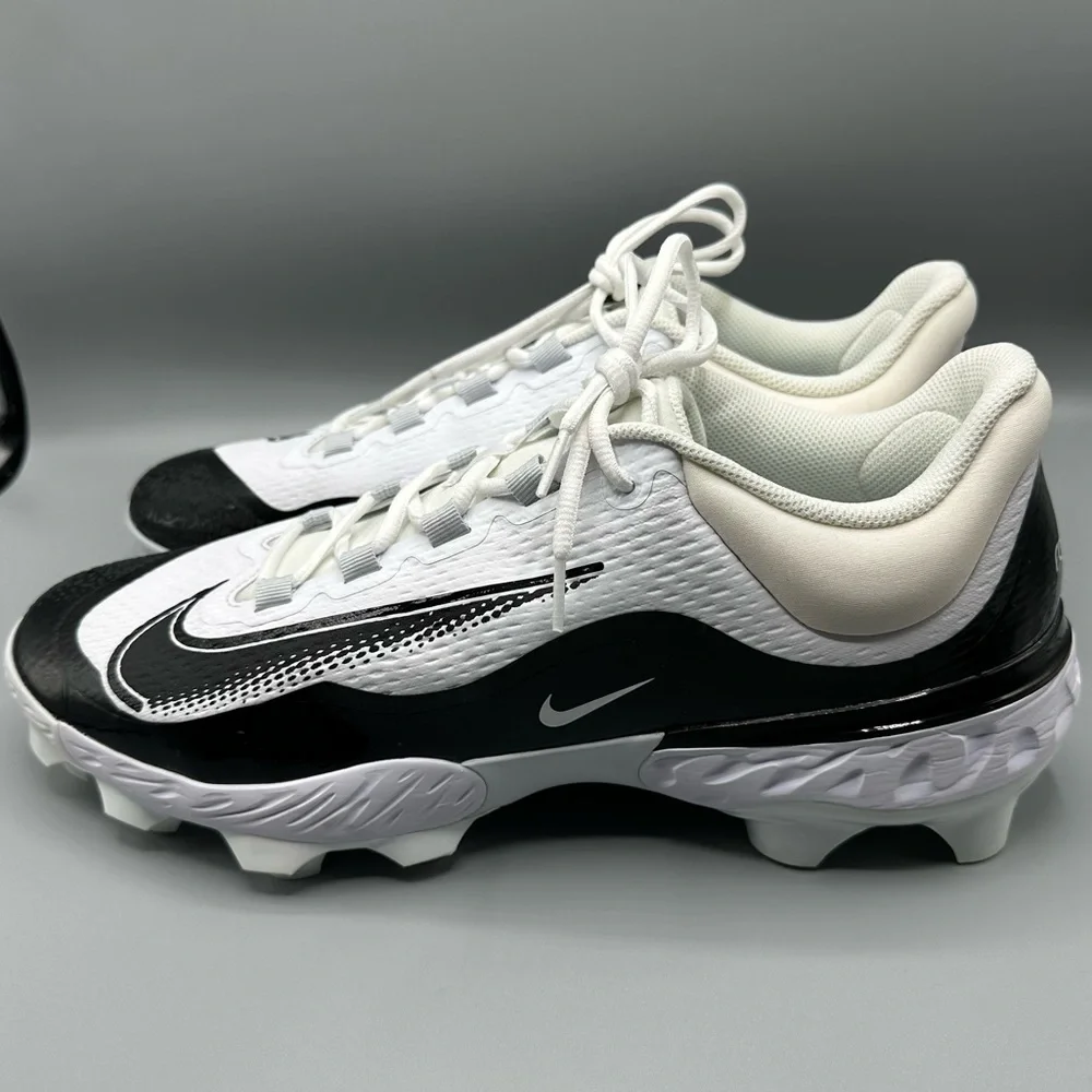 Nike Alpha Huarache Elite 4 Low MCS Baseball Shoe Black/White Size 16